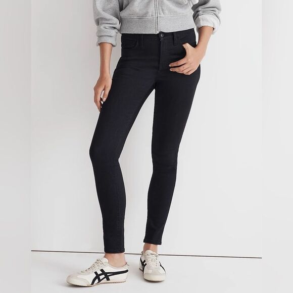 NWT Madewell nm180 9" Mid-Rise Roadtripper Skinny Jeans in black size 26 - Picture 1 of 9